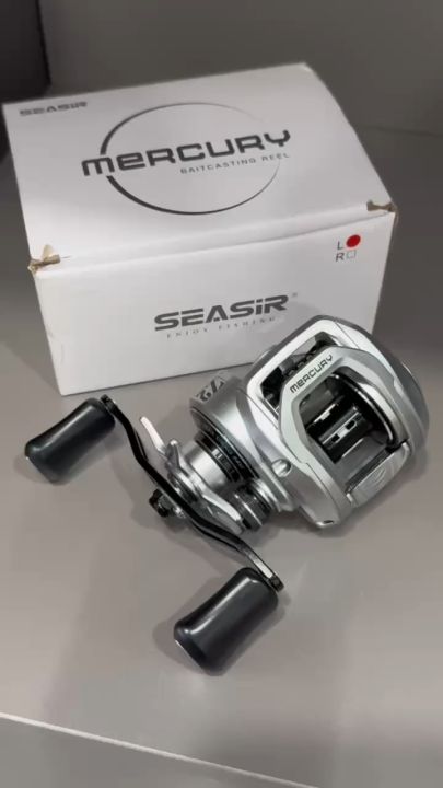 SEASIR MERCURY Reel Pancing Baitcasting, Kiri/Kanan BC Reels, Rasio Gir 7,2:1 Sistem Rem Magnetik 10 Tingkat, Bantalan Bola 5+1, Gagang Daya Pegangan Karet, Tarikan Maksimum 8kg dengan 8pcs Magnet Drag Clicker #RyobiSeasir
