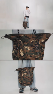 Fertig - Temenigru Camouflage Tote-to-Sling Bag - Tas Selempang Lightweight Praktis Jinjing Pria Wanita Kompartemen Luas