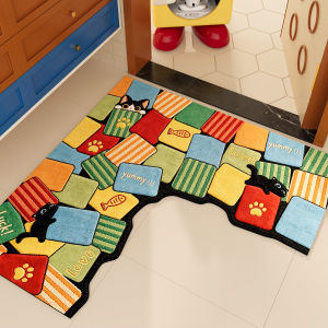 ZHIBAIJIA | Dopamine Checked L-shaped Bathroom Mat