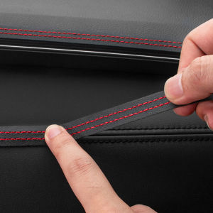 Stiker Strip Suture Bahan Kulit PU untuk Dekorasi Interior Dashboard Mobil