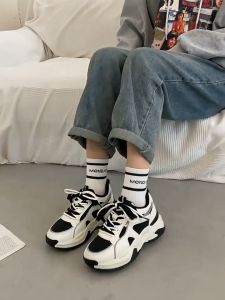 รองเท้าผ้าใบผู้หญิง เสริมส้น 5 ซม รองเท้า Argan รองเท้า 2 สี วิ่งลำลอง เชื้อผูกรองเท้า จัดส่งภายใน 24 ชั่วโมง