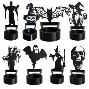 Halloween Creative Candlestick Ornament Foldable Fun Creepy Desktop Decoration Wear Resist Atmosphere Arrangement Craft