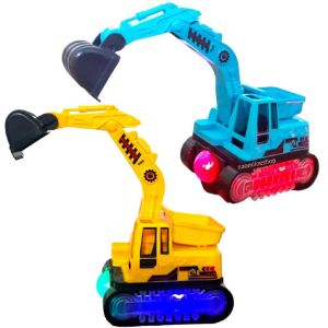 Mainan Edukasi Anak Mainan 360 turning mobil lampu bump and go excavator elektrik