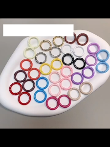 50PCS Spring Ring Buckle Color Paint Split Ring Buckle DIY Keychain Accessory 24mm
