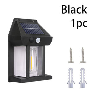 Solar Wall Light Porch Light Smart Sensor 3 Modes Waterproof Ideal for Camping Outdoor Yard Garden Decor BBQ Fishing