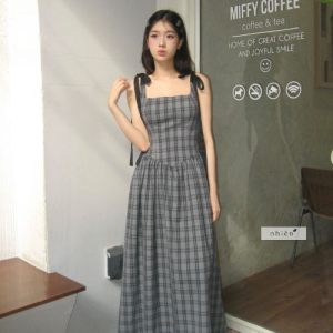 Đầm dài nơ vai - đầm tiểu thư thiết kế Cassie Dress phong cách Hàn Quốc nhienofficial BD45