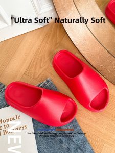 Red Thick Soles Couples Flip Flops
