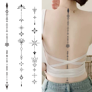 One Rune Spine Waterproof Temporary Tattoo Lasting 1-2 Weeks Semi-Permanent Tattoo Color Realistic Non-Reflective Fake Tattoo
