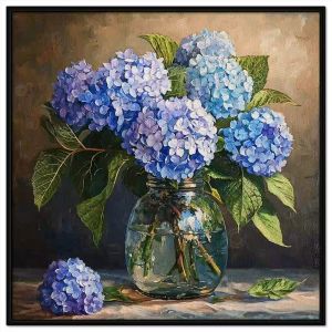 Tranh tĩnh vật hoa cẩm tú cầu. Tranh treo tường dán tường sơn dầu canvas trang trí. CGI-1585