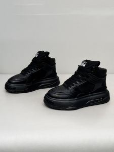 Trendy High-Top Casual Thick Bottom Versatile White Sneakers for Men Fashionable Sporty Footwear Suitable for All Occasions