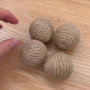5PCS Cats Sounding Ball Interactive Handmade Sisal Cat Scratching Ball Make Sounds Cat Toy Home Kitten Ball Toys