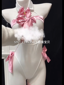 SatisfClothe 🎀🎀 ชุดบอดี้สูทเซ็กซี่ โค้งคำนับ ชุดยั่วผัว กลวง ชุดอ่อยแฟน สีชมพู ใส่สบาย ส่งไวจากไทย