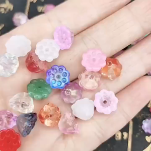 DIY - Charm đài sen làm từ Acrylic nhiều màu sắc có lỗ (10mm)  tự làm bằng hạt cườm phụ kiện trang sức bán sỉ