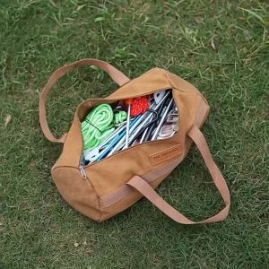 ตั้งแคมป์เก็บของ สําหรับจัดเก็บหมุดยึดเต็นท์ กระเป๋าใส่อุปกรณ์แคมป์ปิ้ง กระเป๋าสมอบก