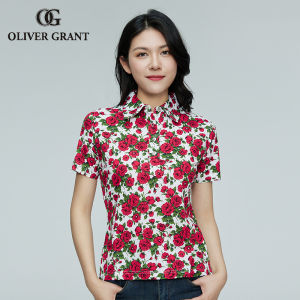 Short Sleeve French Royal Rose High-end Polo Collar Womens T-shirt