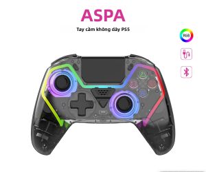 Tay Cầm Không Dây Trong Suốt HG-04D Cho PS5/PC/iOS/Android/Steam Với Bluetooth 5.3 Nút Macro Touchpad Cảm Biến Hall Cần Điều Khiển