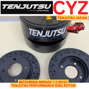 (1 PAIR) Tenjutsu Japan Mitsubishi Mirage 1.2 2012Y Front Sport Disc Rotor Slotted Drille From Japan