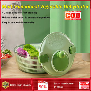 ⭐️【Local warehouse+COD】⭐Salad Spinner Vegetable Dryer Large Capacity Handheld Vegetable Washer Dryer Drain Basket Anti-Slip Base Kitchen Essentials