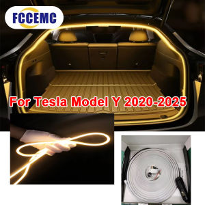 After Trunk Light for Tesla Model Y 2020-2025 Launch Juniper Bright LED Silicone Light Yellow White Rear magnetic induction