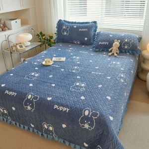 Anti-slip Thickened Milk Velvet Padded Bed Cover Set