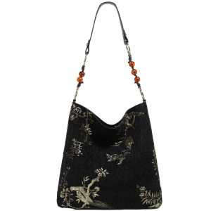 New Chinese Style Embroidered Canvas Tote Bag Large Capacity Commuter Armpit Bag Autumn Winter Casual Shoulder Bag for Youth