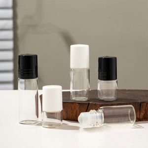 MallMainan-C1168 Botol Roll On Kaca Bening Mini 3ML 5ML Travel Size / Botol Parfum Bola Roller Refil