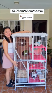 Great Value Heavy Duty Steel Cat Cage Rumah Kucing Multi-Level Design Cat Cage With Tray