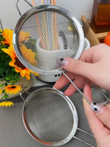 【Fine Mesh】Stainless Steel Flour Sieve Tea Strainer Kitchen Tools Food Colander Coffee Matcha Powder Filter Wire Mesh Sieve Filter