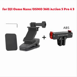 Sunnylife กระเป๋าเป้สะพายหลังกล้องแอคชั่นแคมเมราอเนกประสงค์แบบคลิปยืดได้พับได้ที่หนีบแม่เหล็กฐานสำหรับ DJI Osmo Nano/360/Action 5 Pro 4 3/X5 Insta360/X4/X3/ไปอัลตร้า/Go 3S /Ace Pro 2/Gopro/ โทรศัพท์