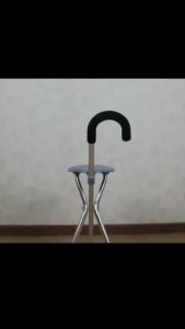Tongkat Duduk Kursi Lipat Walking Stick Alat Bantu Jalan Orang Tua Tongkat Duduk Kakek Nenek