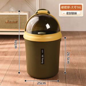 Large Size Trash Can for Home Use in Living Room Bathroom Kitchen Bedroom with Lid Flip Top Paper Dustbin Office Canister