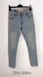 CELANA JEANS SKINNY STRETCH PRIA PULL&BEAR BLUE RETRO WHISKER SOFT JEANS MELAR HIGHT QUALITY