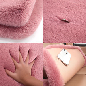 Car Cushion Winter Stuffed Rabbit Fur Three-Piece Short Fur Winter Heating Thickened Heattech Single Piece Rear Row Universal Seat Cushion