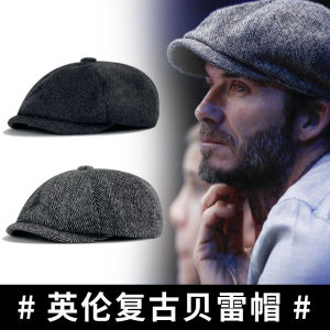 British Style Trendy Wool Octagonal Hat