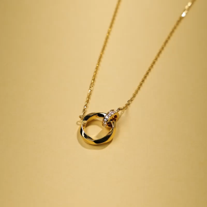 Chow Sang Sang 周生生 999 Pure Gold Diamond Necklace for Women 47cm 95606N