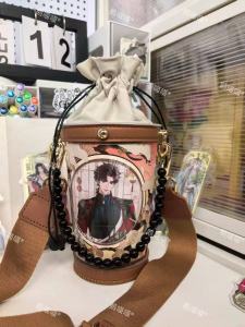 DIY Material Pain Bag Paper Bag Transformation Water Bucket Bag round Barrel Shape Casual Single Shoulder Bag for Youth