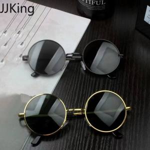 JJKing Round Sunglasses for Men's Classic Vintage Metal Frame Outdoor Fishing Driving Shades for Men's Original Fashion Sun Protection Tik Tok Score High Enough