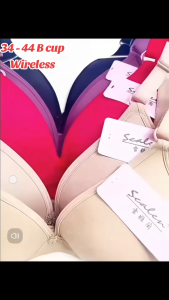 34B 36B 38B 40B 42B 44B B Cup Plus Size Non-wired Bra Thin Padded 大码薄款无钢圈内衣