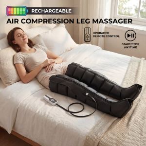 Rechargeable Air Pressure Leg Massager Foot Massage Boots Kneading Squeeze Deep Relaxation Calf With Remote Control Pause Start
