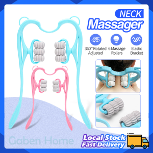 6-Wheel Neck Massager Handheld Shoulder Aids With Ball Point Roller Muscle Relaxation Massage Pain Relief Roller Massage Tool