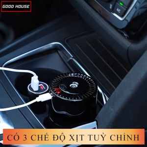Máy Khuếch Tán Tinh Dầu Ô Tô Tự Động Có Đèn LED Nano Trần sao rơi. Tặng kèm chai nước hoa 160ML Bảo hành 2 năm