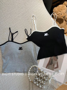 Áo Vest Thêu Điều Chỉnh Mùa Hè Cho Nữ Áo Vest Thun Bó Sát Có Đệm Ngực Áo Vest Ngắn Mùa Hè 2025 Áo Khoác Ngoài Thường Ngày