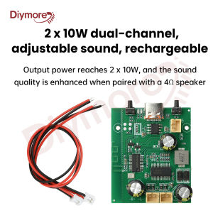 DC 5V/3.7V TWS Stereo BT Amplifier Board 2*10W Dual Channel Adjustable Rechargeable Bluetooth Amplifier Board
