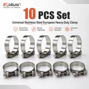 10 Chiếc Đa Năng Thép Không Gỉ T-Bolt Kẹp Ống 17-103 Mm Có Thể Điều Chỉnh Chịu Lực Cao Kẹp Ống Cho Ô Tô Xe Máy Hệ Thống Xả