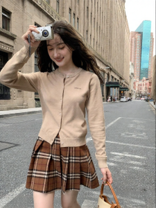 NIHAOKANONG | Áo Cardigan Knit Slim Dài Tay Thêu