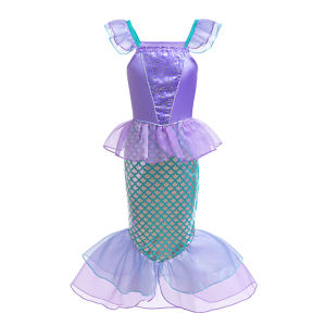 Princess Role Play Costume Girls Gradient Color Puffy Sleeve Birthday Party Cake Skirt Bubble Sleeve Childrens Dress up Clothes