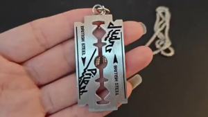 Fashion Hip Hop Music Band Judas Priest Necklace Stainless Steel Razor Shape Pendant For Men Women Jewelry Gift Dropshipping
