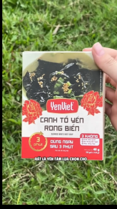Combo 3 hộp canh tổ yến rong biển Yến Việt sấy thăng hoa chay mặn đều dùng được dùng ngay sau 3 phút hộp 10 gói x 48g
