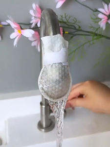 NAJIA 50Pcs Faucet Filter Cotton with T-strap Thickened Universal Tap Water Filter Bag Water Purifier for Kitchen Bathroom Multipurpose