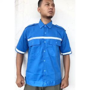 KEMEJA KERJA WERPAK SAFETY ATASAN KATELPAK PENDEK